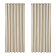 Artiss 2X Blockout Curtains Eyelet 240x230cm Beige