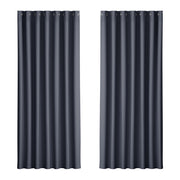 Artiss 2X Blockout Curtains Eyelet 240x230cm Charcoal