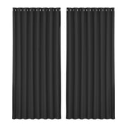 Artiss 2X Blockout Curtains Eyelet 300x230cm Black