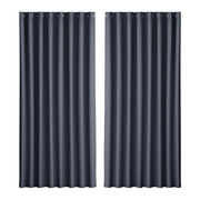 Artiss 2X Blockout Curtains Eyelet 300x230cm Charcoal