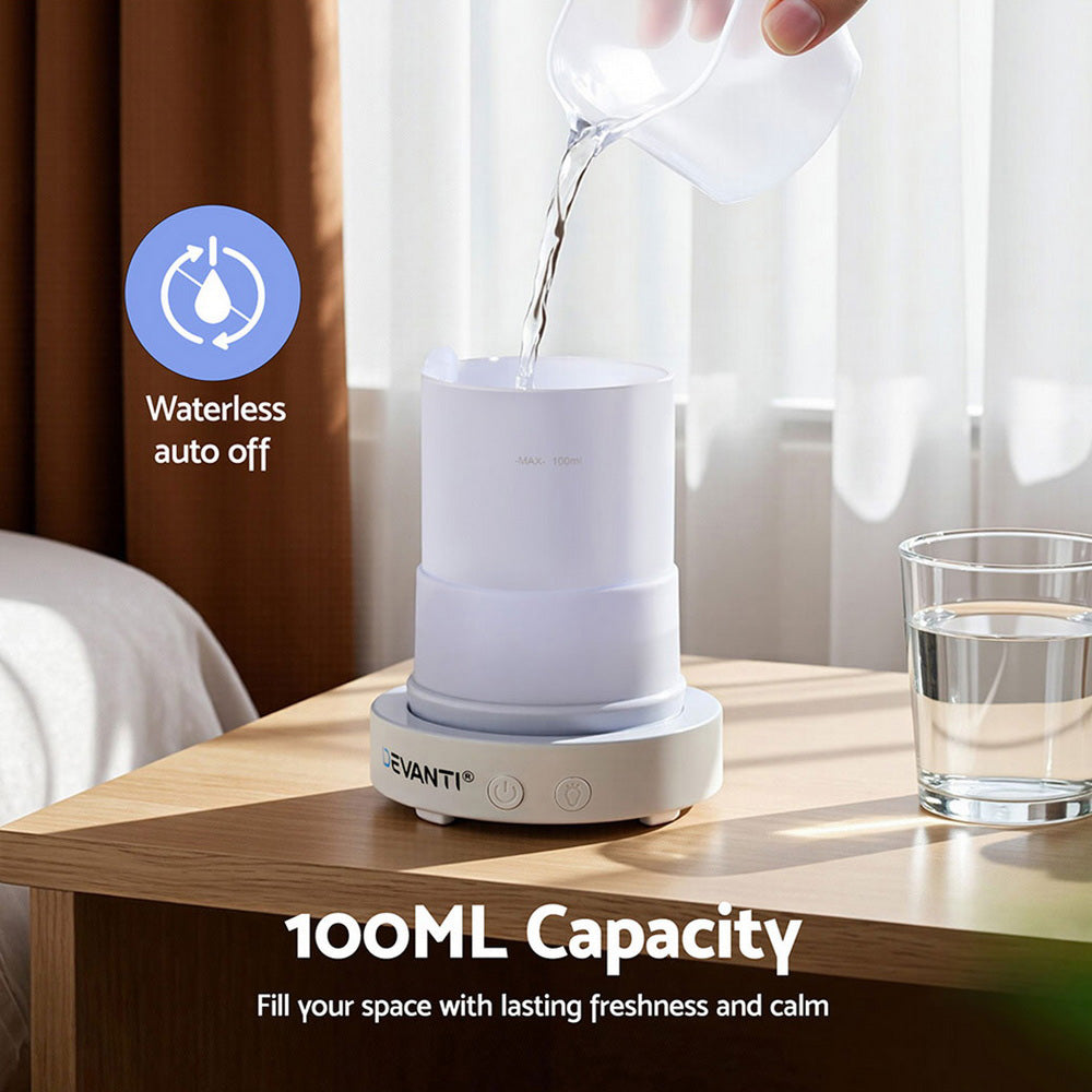 Ultrasonic Aroma Diffuser Aromatherapy 100ml LED Lights Iron Humidifier Forest
