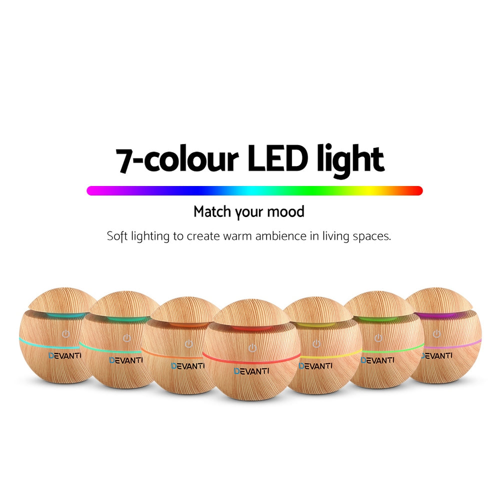 Aroma Diffuser Aromatherapy Light Wood 130ml