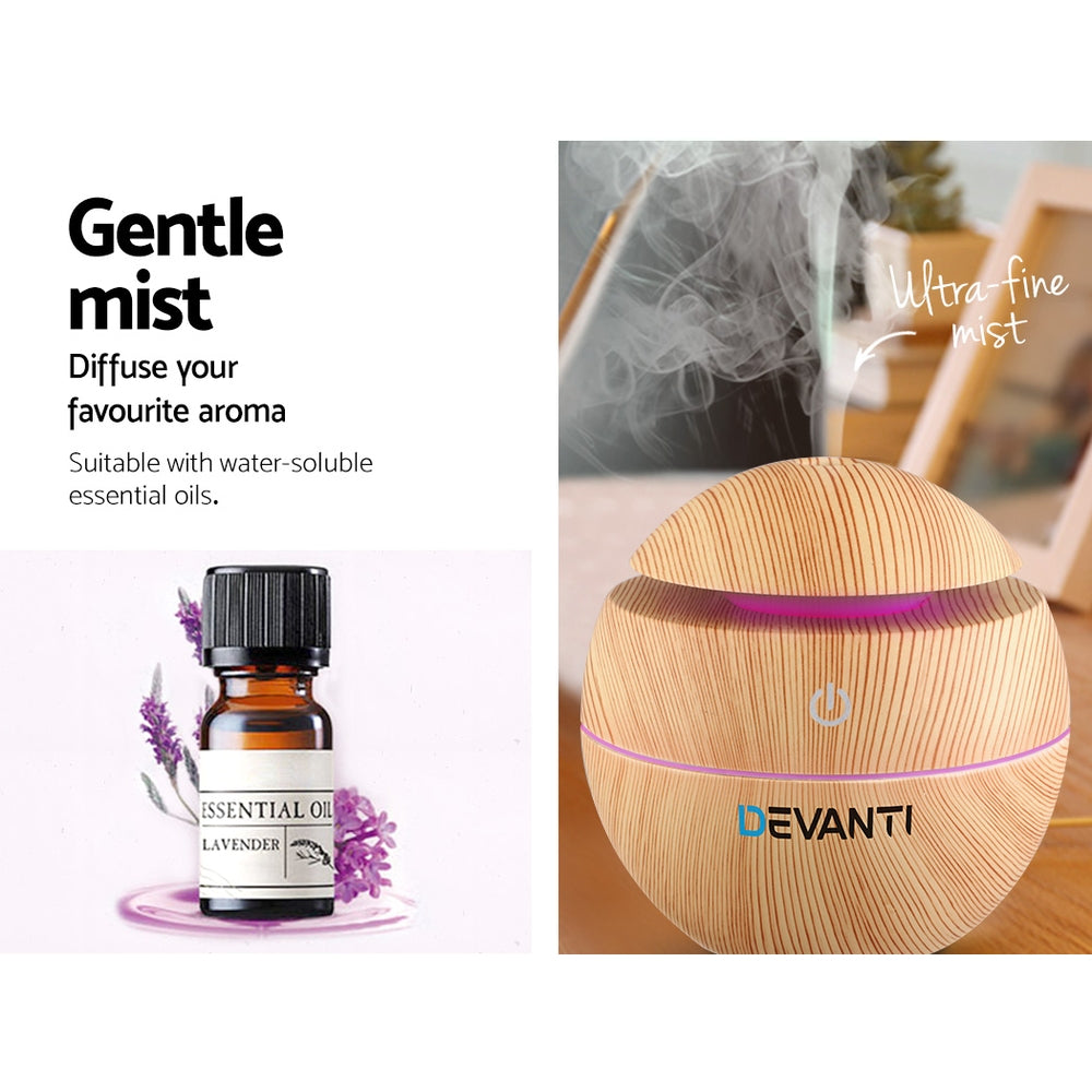 Aroma Diffuser Aromatherapy Light Wood 130ml