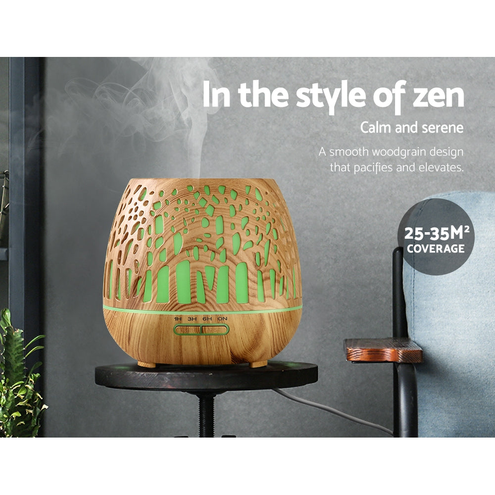 Aroma Diffuser Aromatherapy Wood Grain 400ml