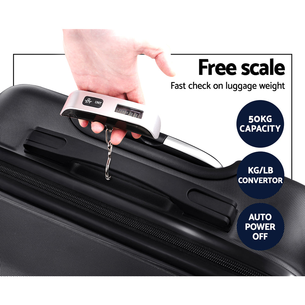 Wanderlite 28 Inch Luggage with TSA Lock Spinner Travel Suitcase Carry On Hard Shell Luggage Case Black
