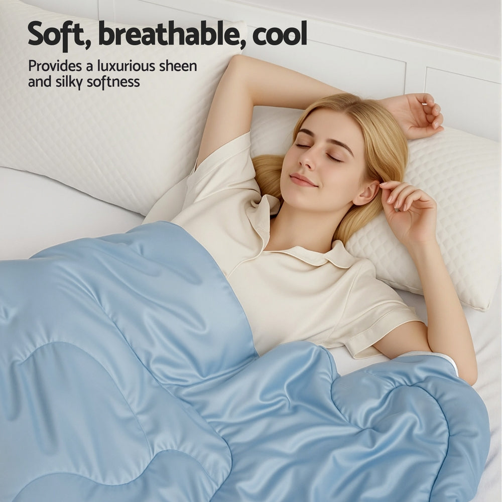 Giselle Tencel Quilt 200GSM Summer Quilts Comforter Doona Light Weight Soft Throw Blanket King