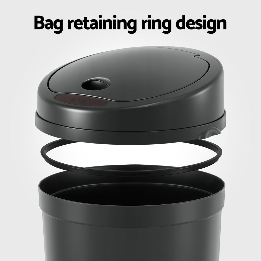 Sensor Bin Motion Rubbish Bins Kitchen Automatic Trash Can Black 9L