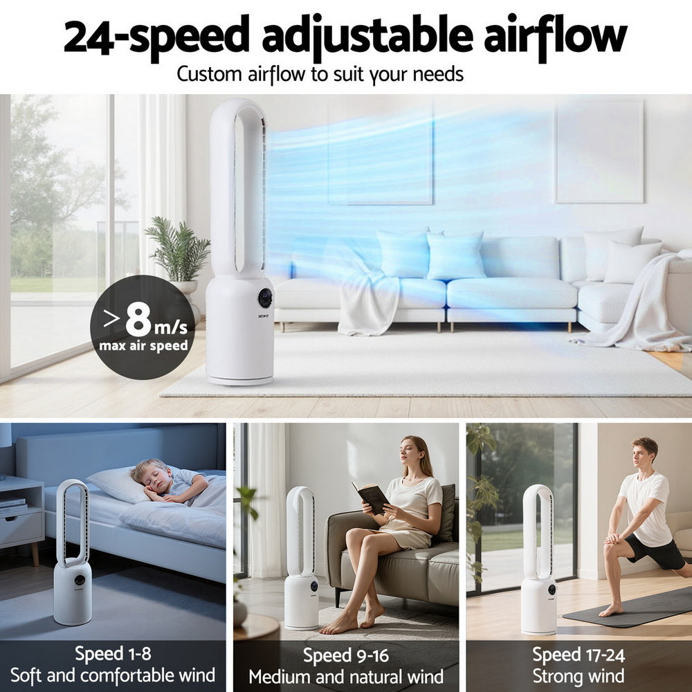 2in1 Bladeless Fan Air Purification W/ Remote 88cm