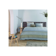 Rhythm Cotton Sateen Blue Green Quilt Cover Sets by Bedding House Queen