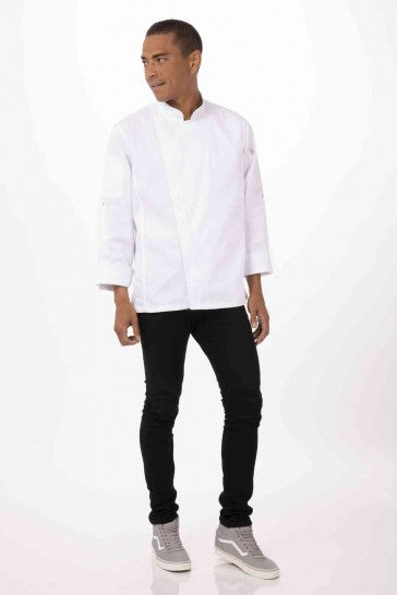 Hartford Men's White Zipper XS Chef Jacket by Chef Works