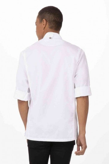 Hartford Men's White Zipper XS Chef Jacket by Chef Works