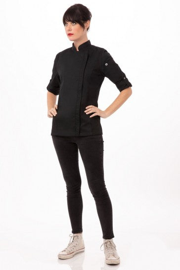 Hartford Women's Black Zipper S Chef Jacket by Chef Works