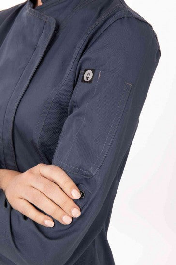 Hartford Women's Blue Zipper XL Chef Jacket by Chef Works