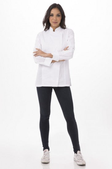 Hartford Women's White Zipper XXL Chef Jacket by Chef Works
