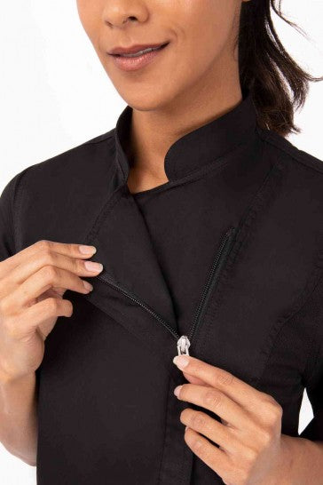 Springfield Women's Black Zipper XS Chef Jacket by Chef Works