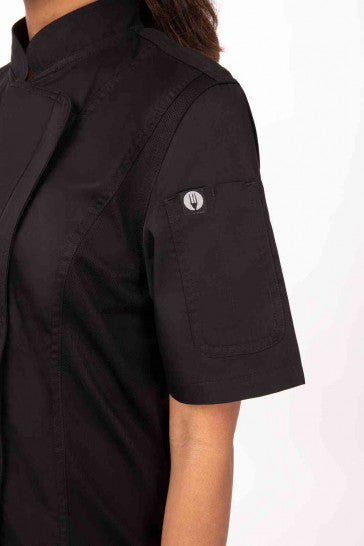 Springfield Women's Black Zipper XS Chef Jacket by Chef Works