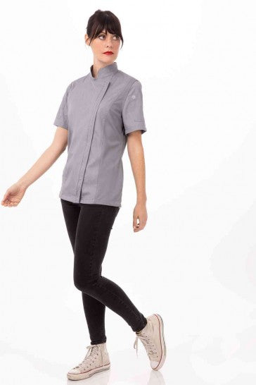 Springfield Women's Grey Zipper S Chef Jacket by Chef Works