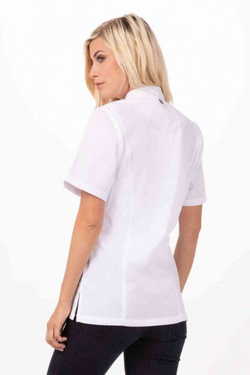 Springfield Women's White Zipper L Chef Jacket by Chef Works