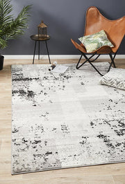 Alicia Modern Distressed Rug Grey Black Silver by Rug Culture - 330X240CM