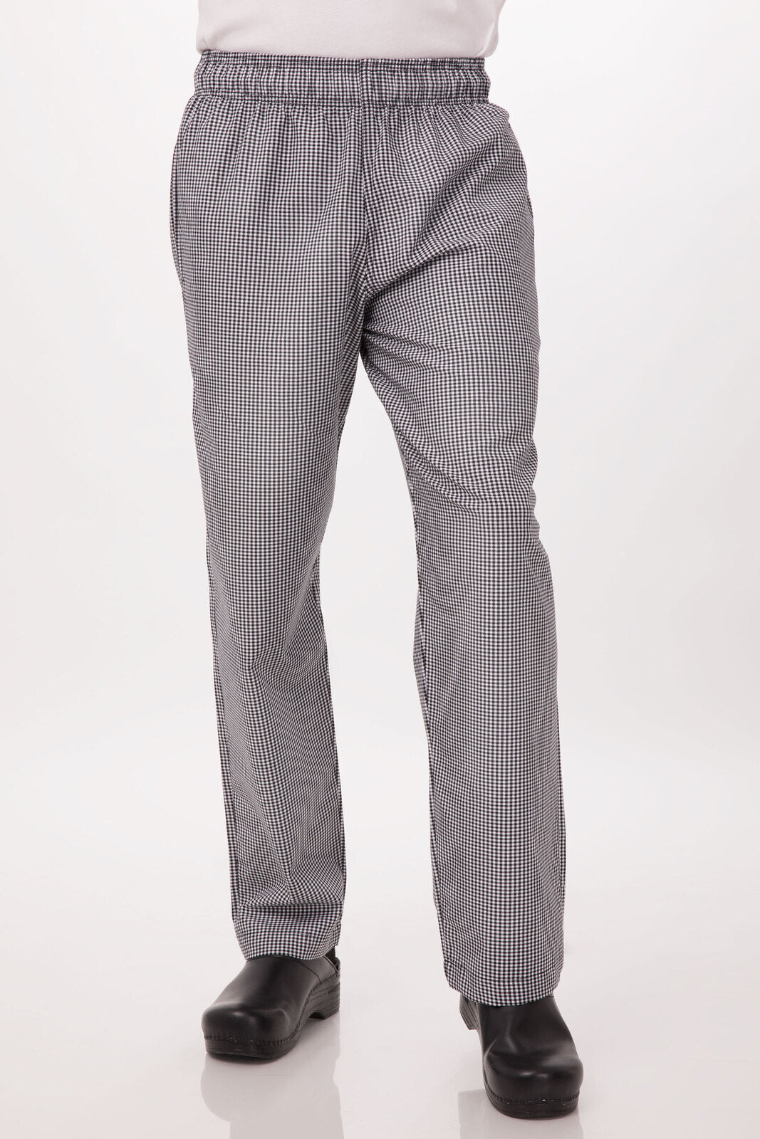 Essential Men's Small Checks 6XL Baggy Black Chef Pants by Chef Works