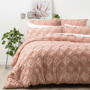 Medallion Cotton Vintage Washed Tufted Blush Quilt Cover Set by Park Avenue Queen