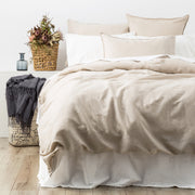 Cavallo Stone Washed 100% Linen Natural Quilt Cover Set by Renee Taylor King