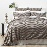 Chenille Wave 100% Cotton Vintage Washed Grey Tufted Quilt Cover Set by Cloud Linen King