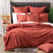 Cavallo Stone Washed 100% Linen Paprika Quilt Cover Set by Renee Taylor Queen