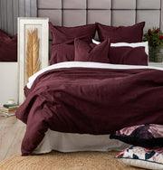 Cavallo Stone Washed 100% Linen Plum Quilt Cover Set by Renee Taylor King
