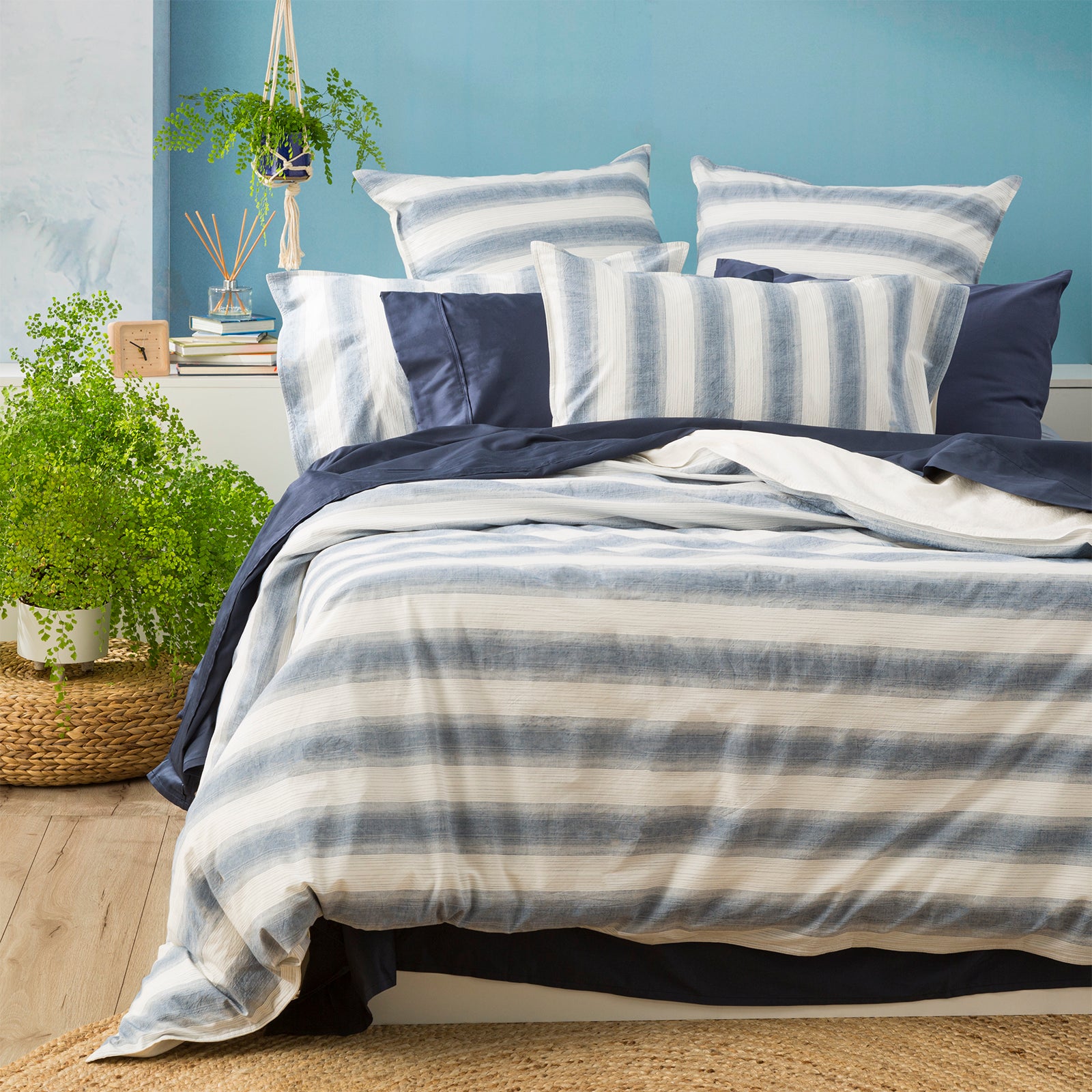 Amira Yarn Dyed Vintage Washed Cotton Quilt Cover Set by Renee Taylor Double