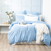 Ditsy Sky European Vintage Washed Printed Cotton Quilt Cover Set by Renee Taylor Queen