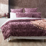 Riley Vintage Washed Cotton Chenille Tufted Grape Quilt Cover Set by Renee Taylor Super King