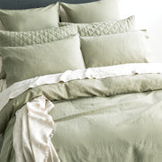 Cavallo Stone Washed 100% French Linen Jade Quilt Cover Set by Renee Taylor Super King