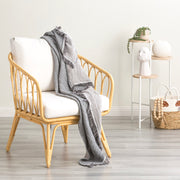 Dreamy Vintage Washed Yarn Dyed Textured Cotton Onyx Throw by Renee Taylor