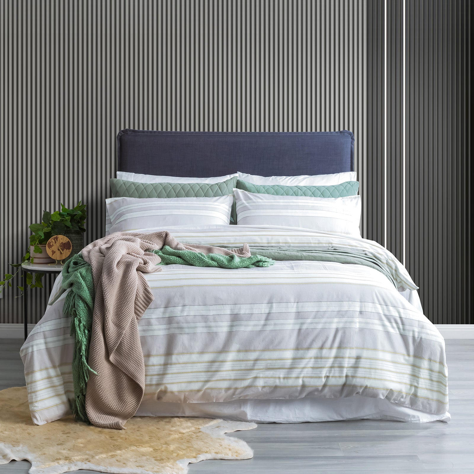 Bon Fire 175 Gsm Egyptian Cotton Flannelette Quilt Cover Set by Park Avenue Single