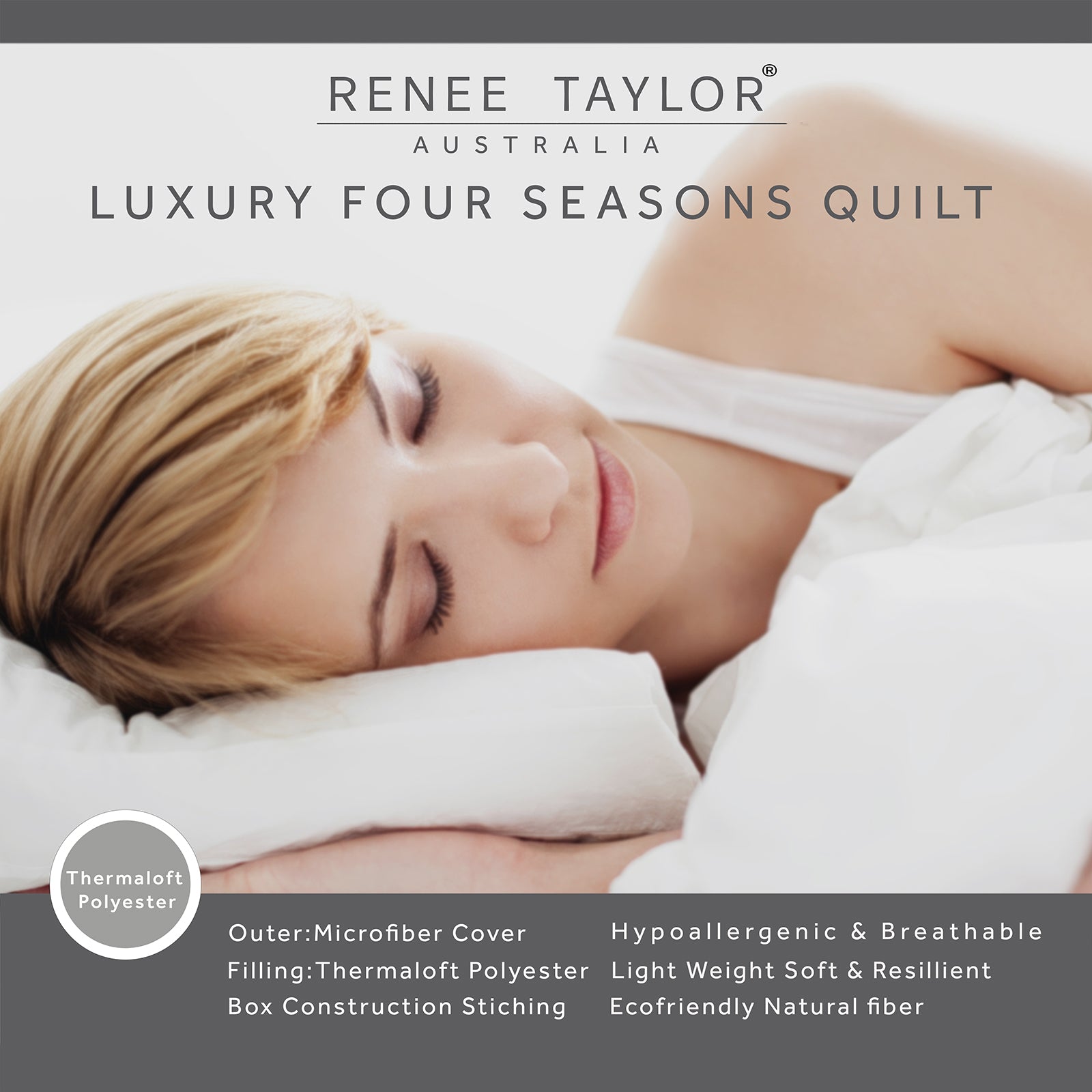 400 GSM Luxury All Season Thermaloft Microfiber Quilt by Renee Taylor Super King