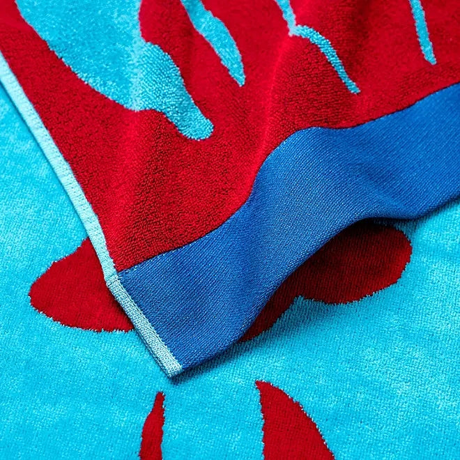 2 Pack Jacquard Velour Large Beach Towel 100 x 180 cms Cray Fish