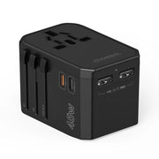 CHOETECH PD6045 GaN Tech 2C+2A 45W Travel Adapter with US EU UK AU Plugs Black