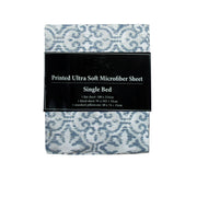 Printed Microfiber Sheet Set Single Silver Imperial