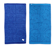 Jacquard Velour Reversible Beach Towel Blue Swirls
