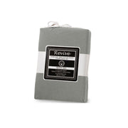 Revive Silver 100% Cotton Jersey Super Soft Fitted Sheet Combo Set Double 38cm Wall