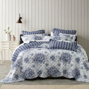 Bianca Amorette Blue Polyester Bedspread Set Queen