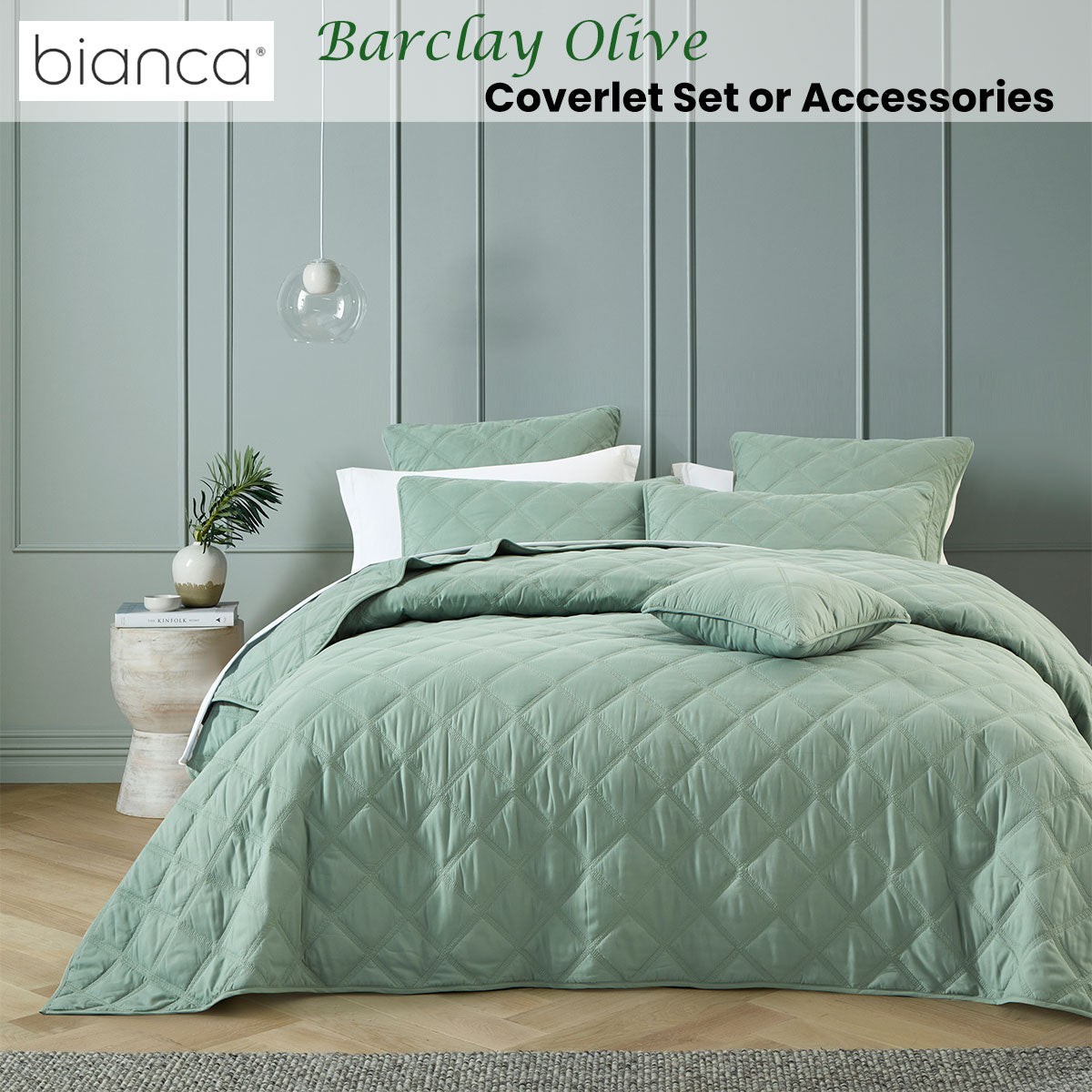 Barclay Olive Coverlet Set Queen/King