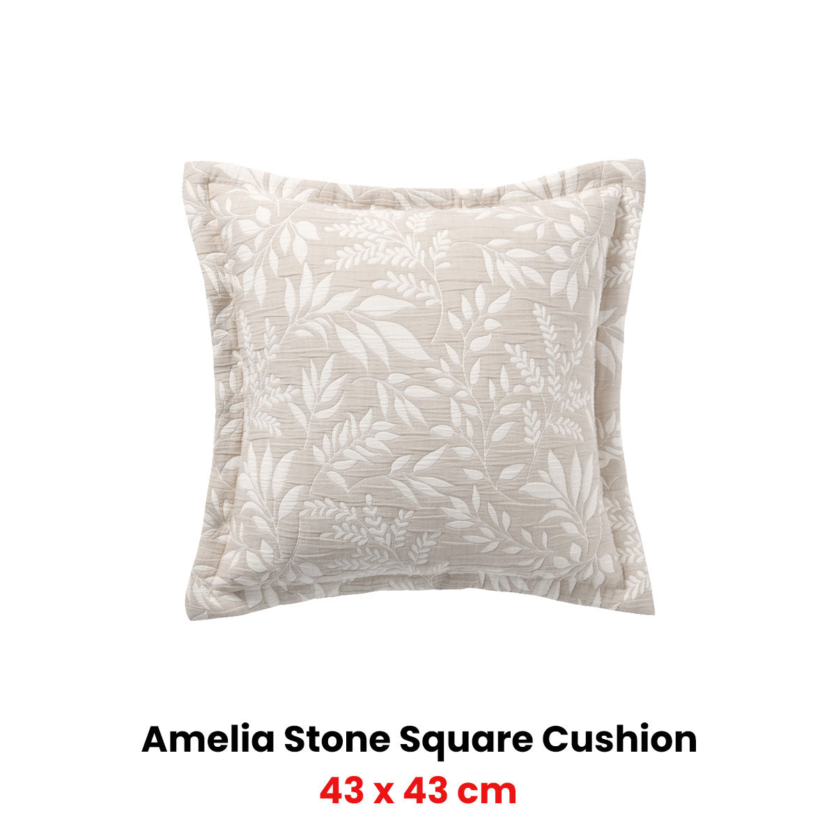 Ameila Stone Square Filled Cushion 43 x 43cm