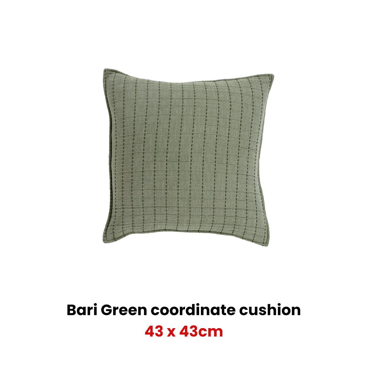 Bari Green Coordinate Square Filled Cushion 43 x 43cm
