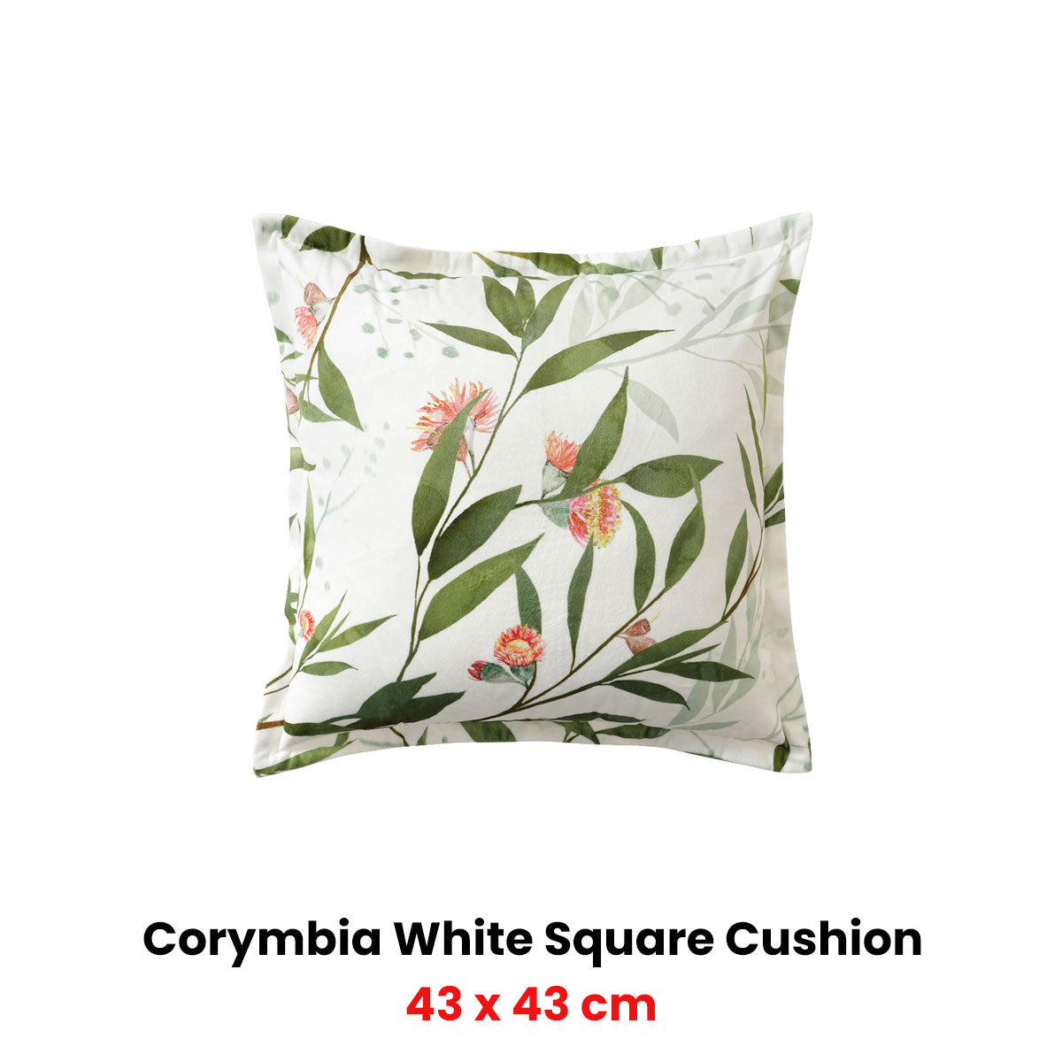 Corymbia White Velvet Square Filled Cushion 43 x 43cm