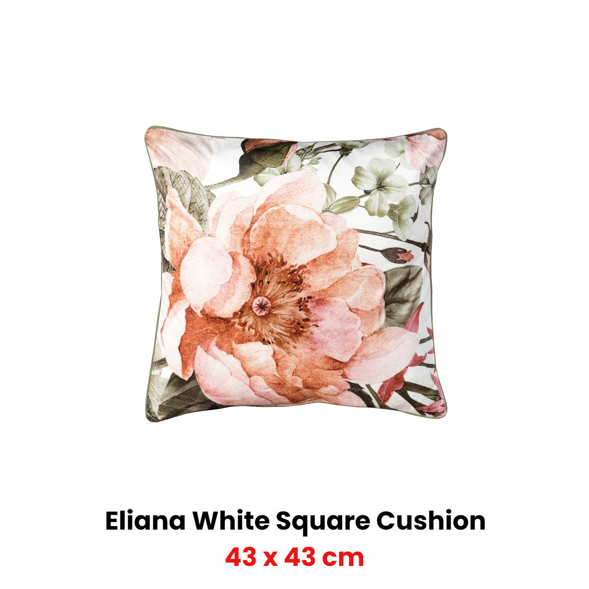Eliana White Velvet Square Filled Cushion 43 x 43cm
