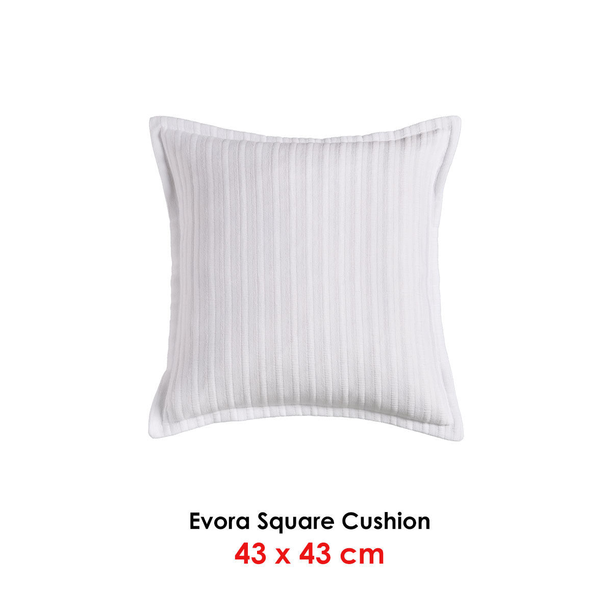 Evora White Square Filled Cushion