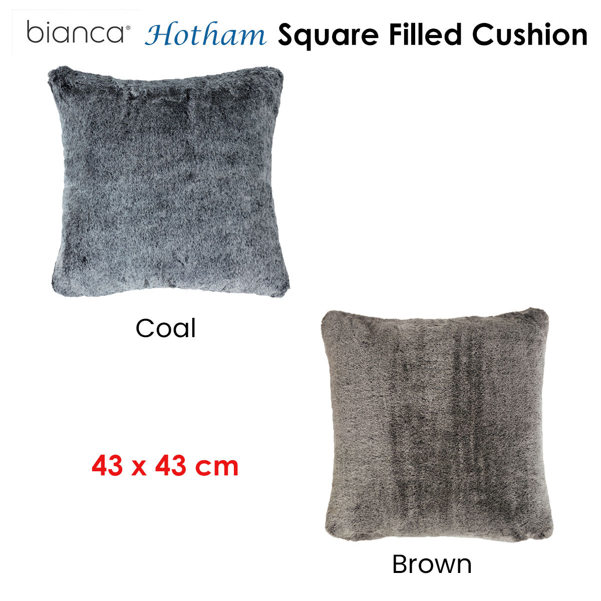 Hotham Square Filled Cushion 43 x 43 cm Brown