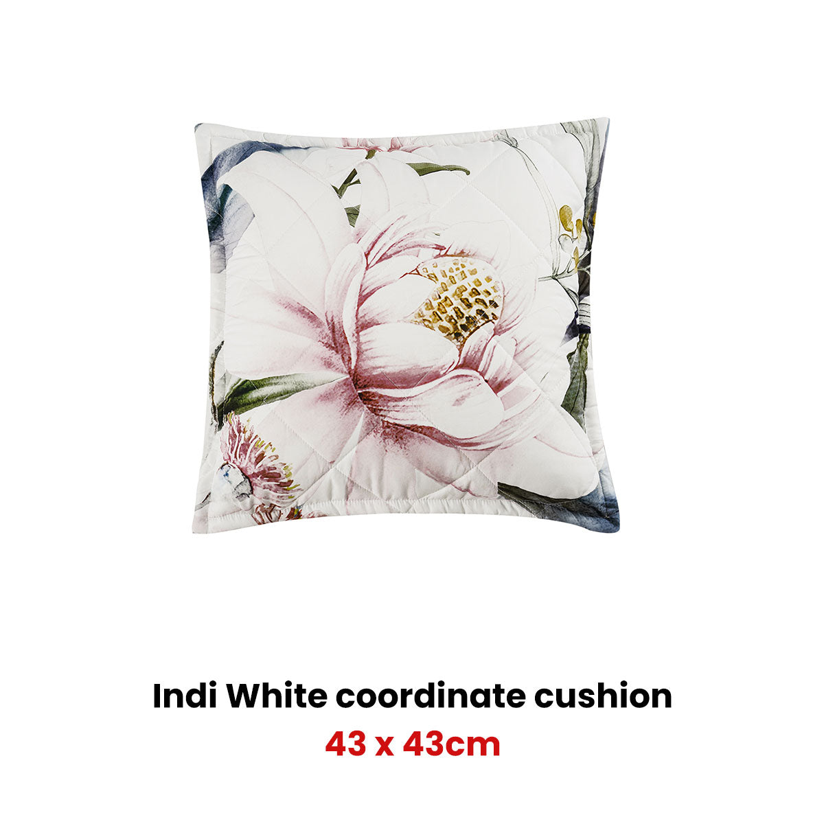 Indi White Square Filled Cushion 43 x 43cm